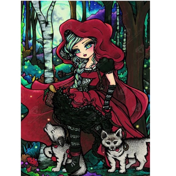 Other - Little Red Riding Hood DIY 5D Full Round Drill Diamond Painting